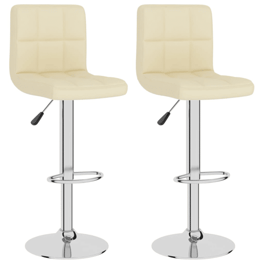 vidaXL Bancos de bar 2 pcs tecido cor creme vidaXL Bancos de bar 2 pcs tecido cor creme
