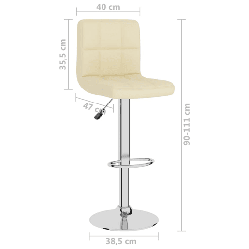 vidaXL Bancos de bar 2 pcs tecido cor creme vidaXL Bancos de bar 2 pcs tecido cor creme