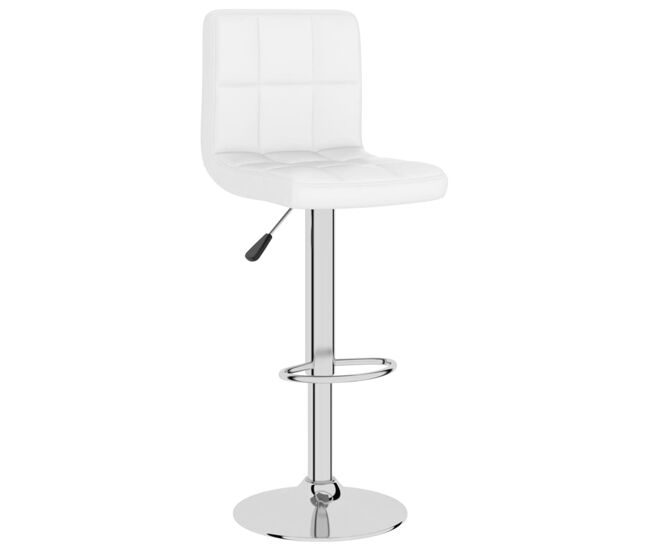 Vidaxl taburete de cocina cuero sintético blanco