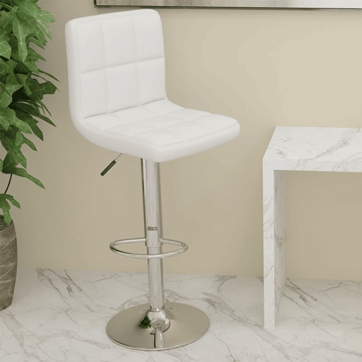 vidaXL Banco de bar couro artificial branco vidaXL Banco de bar couro artificial branco