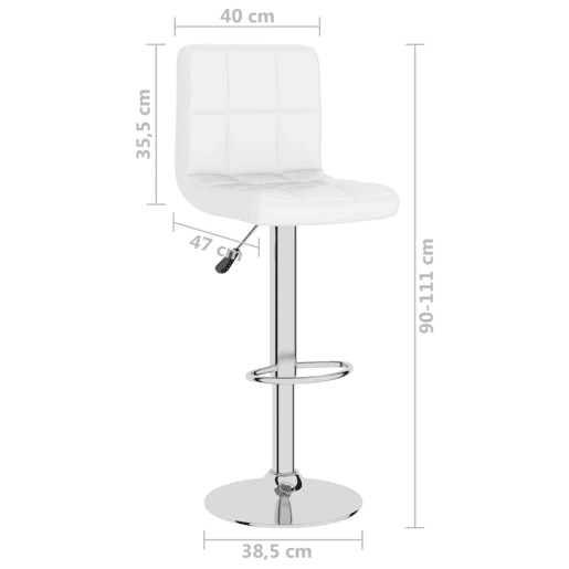 vidaXL Banco de bar couro artificial branco vidaXL Banco de bar couro artificial branco