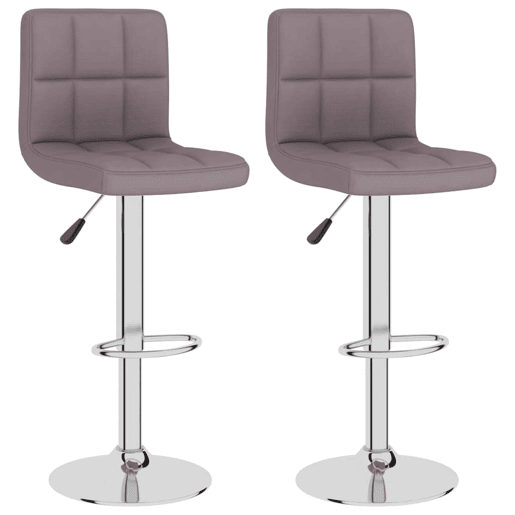 vidaXL Bancos de bar 2 pcs tecido cinzento-acastanhado
