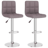 vidaXL Bancos de bar 2 pcs tecido cinzento-acastanhado