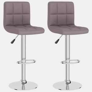 vidaXL Bancos de bar 2 pcs tecido cinzento-acastanhado