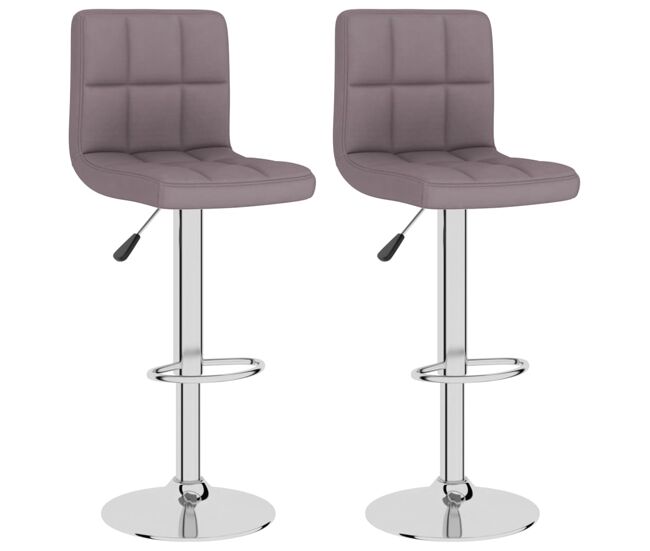 Vidaxl taburetes de cocina 2 unidades tela gris taupe