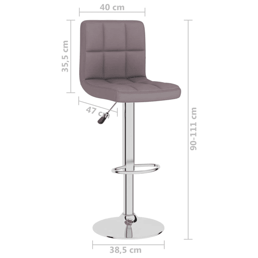 vidaXL Bancos de bar 2 pcs tecido cinzento-acastanhado