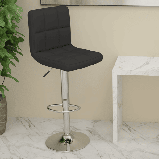 vidaXL Banco de bar tecido preto