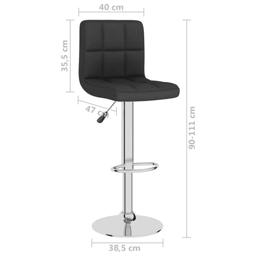vidaXL Banco de bar tecido preto