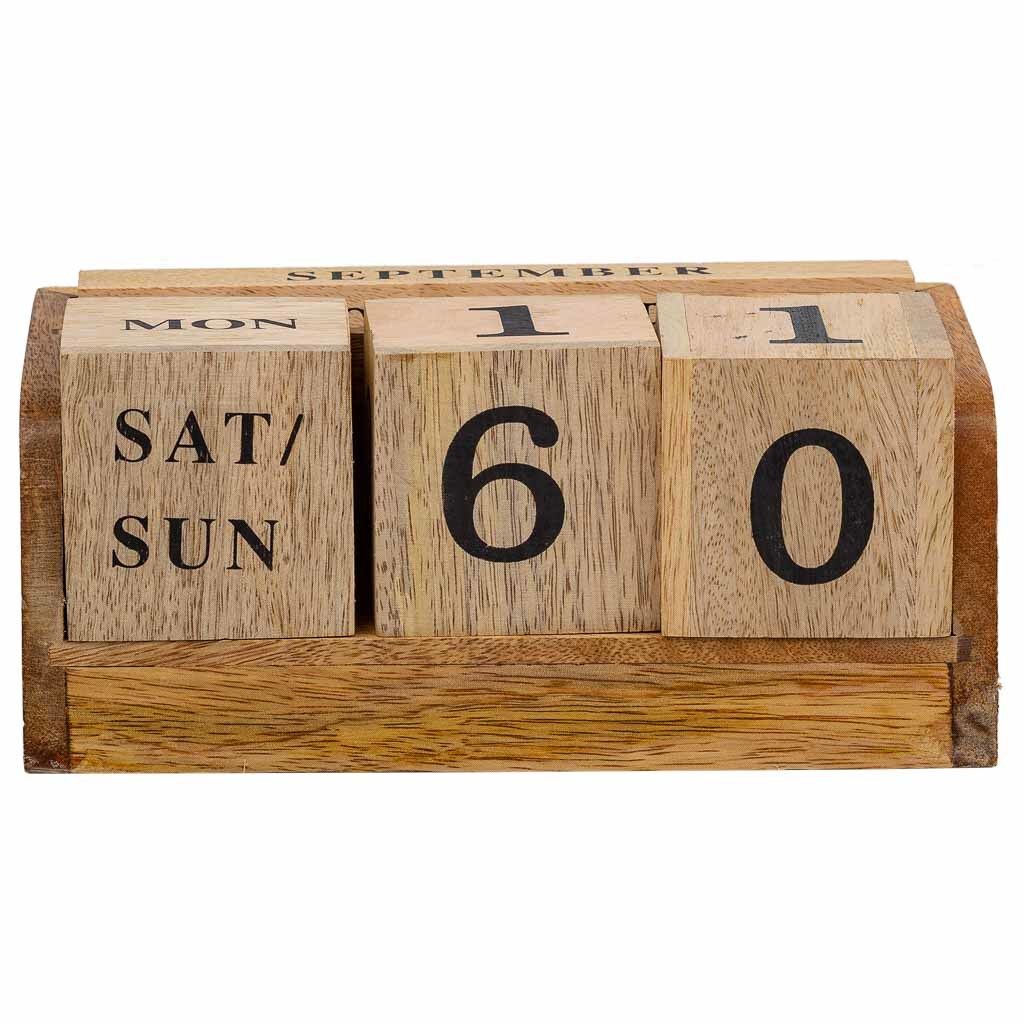Calendario tarjetero de madera