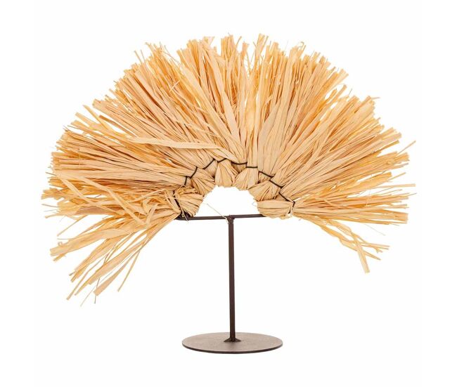 Figura decoración de fibra natural marrón 28x02x24.5h