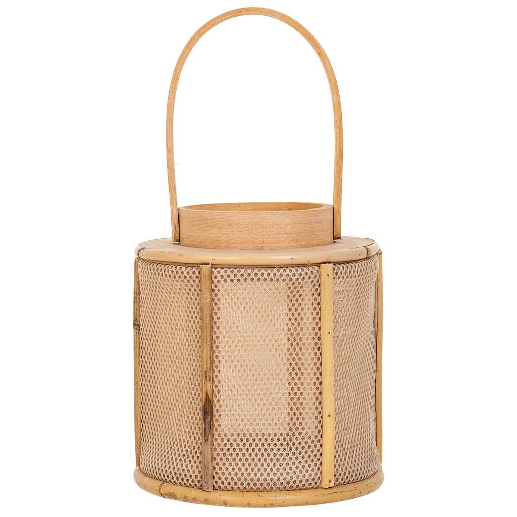 Farol de madera y bambú