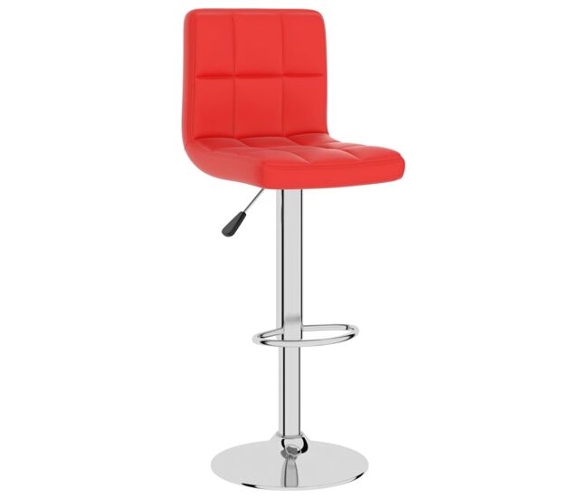 Vidaxl taburete de cocina cuero sintético rojo