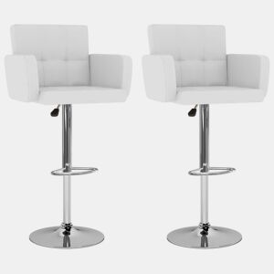 vidaXL Bancos de bar 2 pcs couro artificial branco