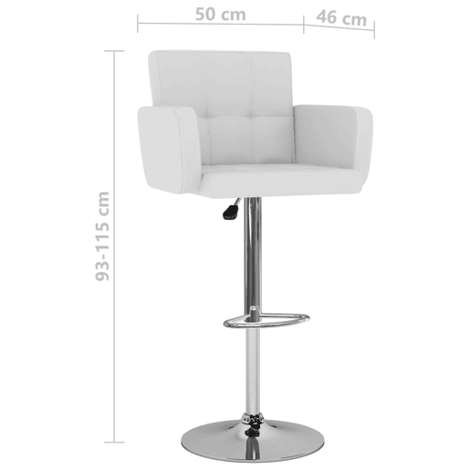 vidaXL Bancos de bar 2 pcs couro artificial branco vidaXL Bancos de bar 2 pcs couro artificial branco