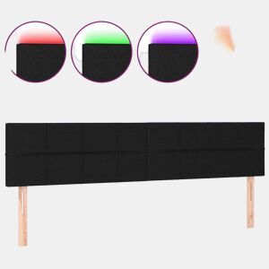 vidaXL Cabeceira de cama c luzes LED tecido 160x5x7888 cm preto