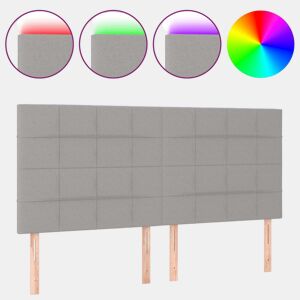 vidaXL Cabeceira de cama c LED tecido 160x5x118128 cm cinza-claro
