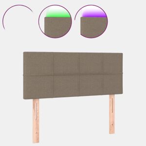 vidaXL Cabeceira cama luzes LED tecido 100x5x7888cm cinza-acastanhado