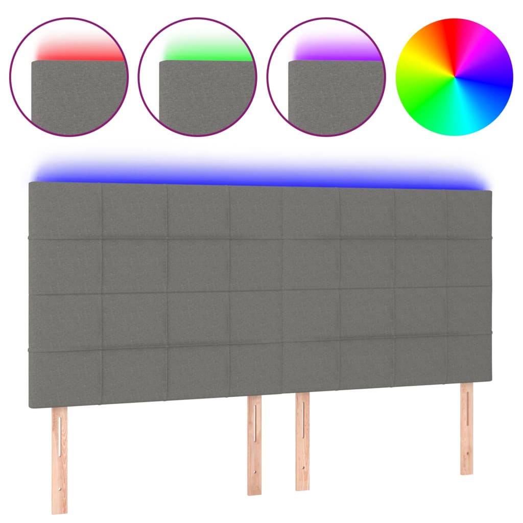Cabecero Con Led 200 Gris Oscuro