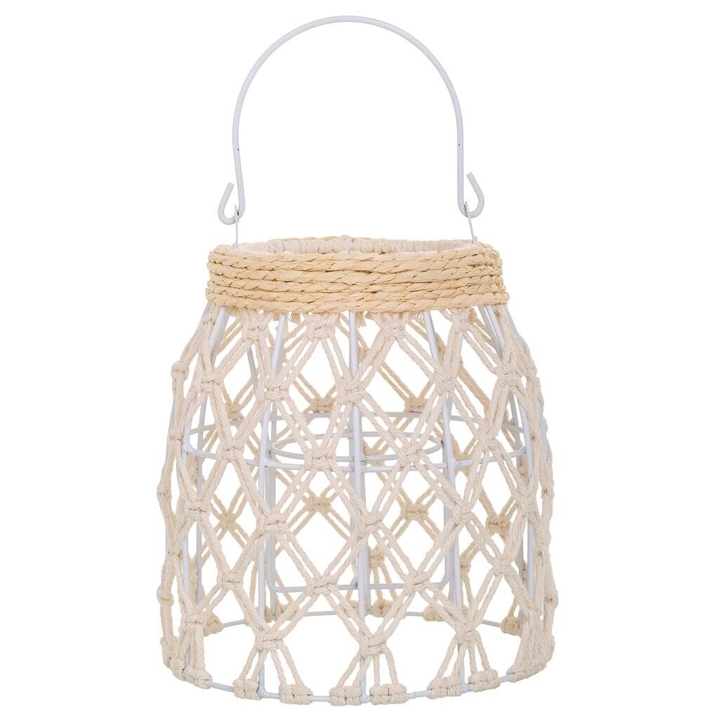 Farol de algodón trenzado y fibra natural