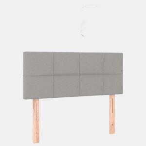 vidaXL Cabeceira de cama c luzes LED tecido 80x5x7888 cm cinza-claro