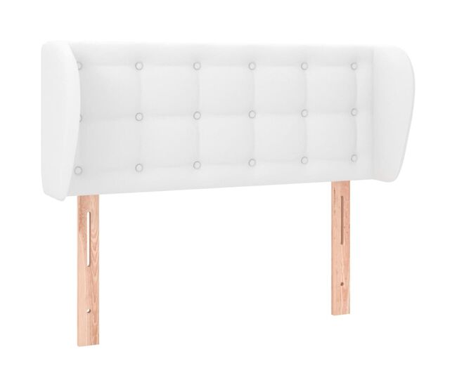 Cabecero de cuero sintético blanco 93x23x78/88 cm