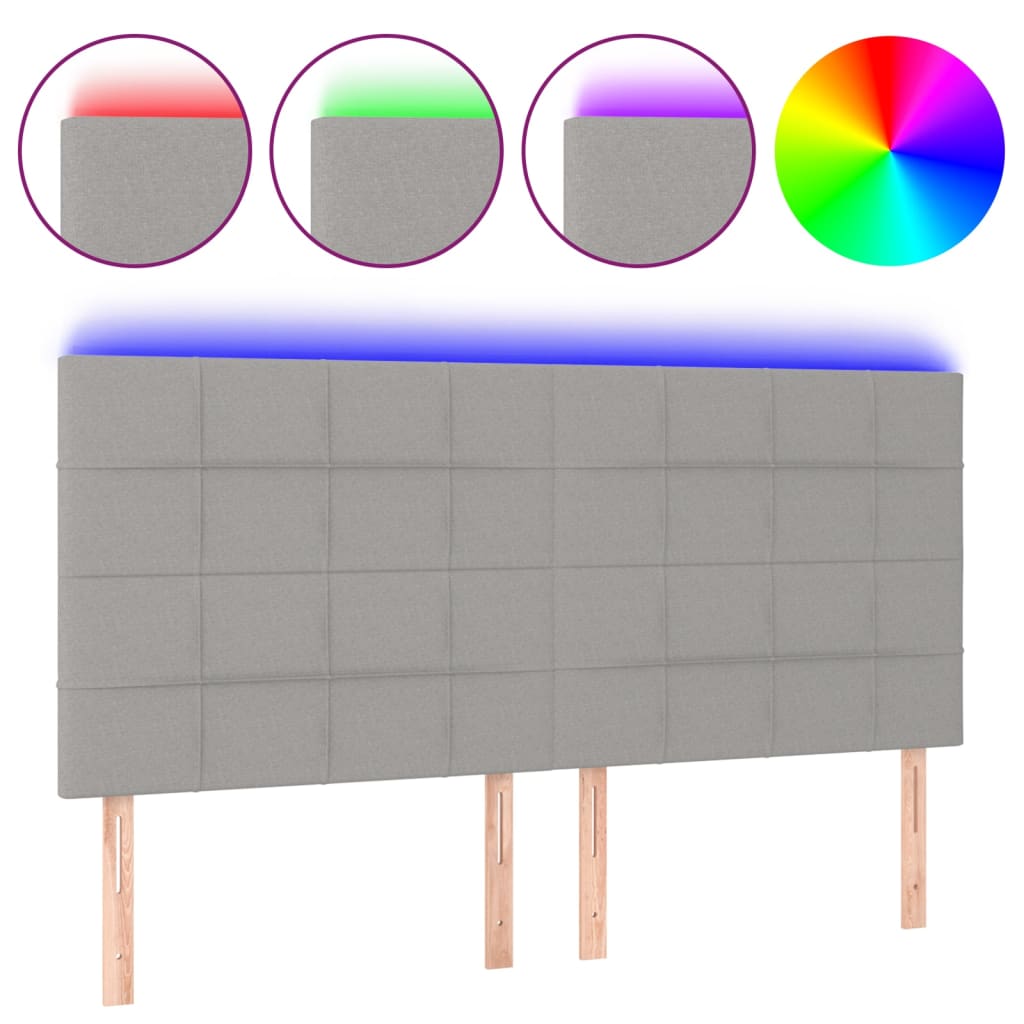 Cabecero Con Led 200 Gris Claro