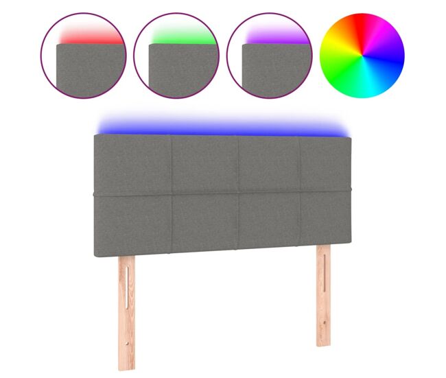 Vidaxl cabecero con led de tela gris oscuro 80x5x78/88 cm