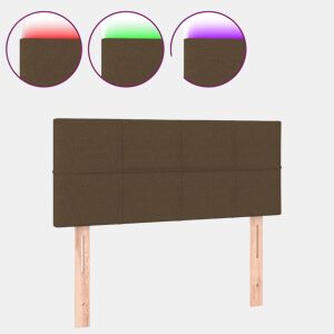 vidaXL Cabeceira de cama c luzes LED tecido 100x5x7888 cm castanho