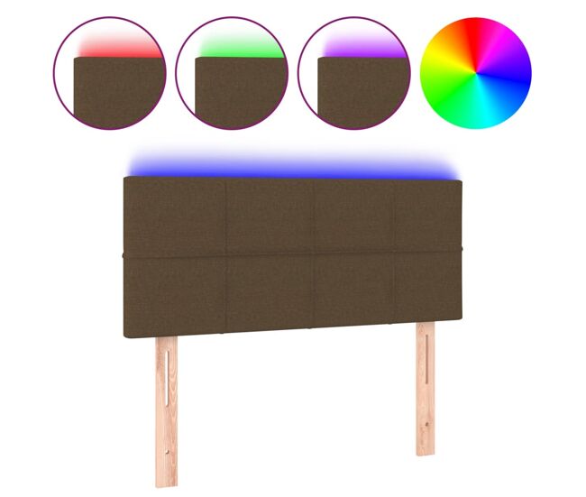 Vidaxl cabecero con led de tela marrón oscuro 100x5x78/88 cm