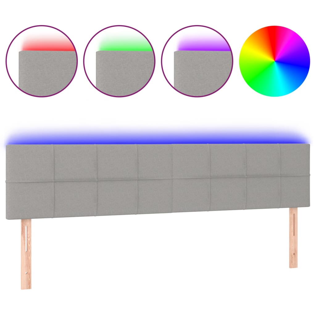 Cabecero Con Led 160 Gris Claro