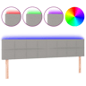 vidaXL Cabeceira de cama cluzes LED tecido 160x5x7888 cm cinza-claro