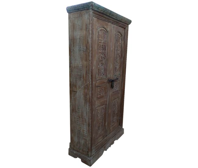 Armario de madera marrón 121x45x220
