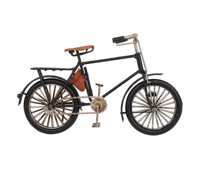 Bicicleta de metal en color negro mide 23x7.5x12.5h cm