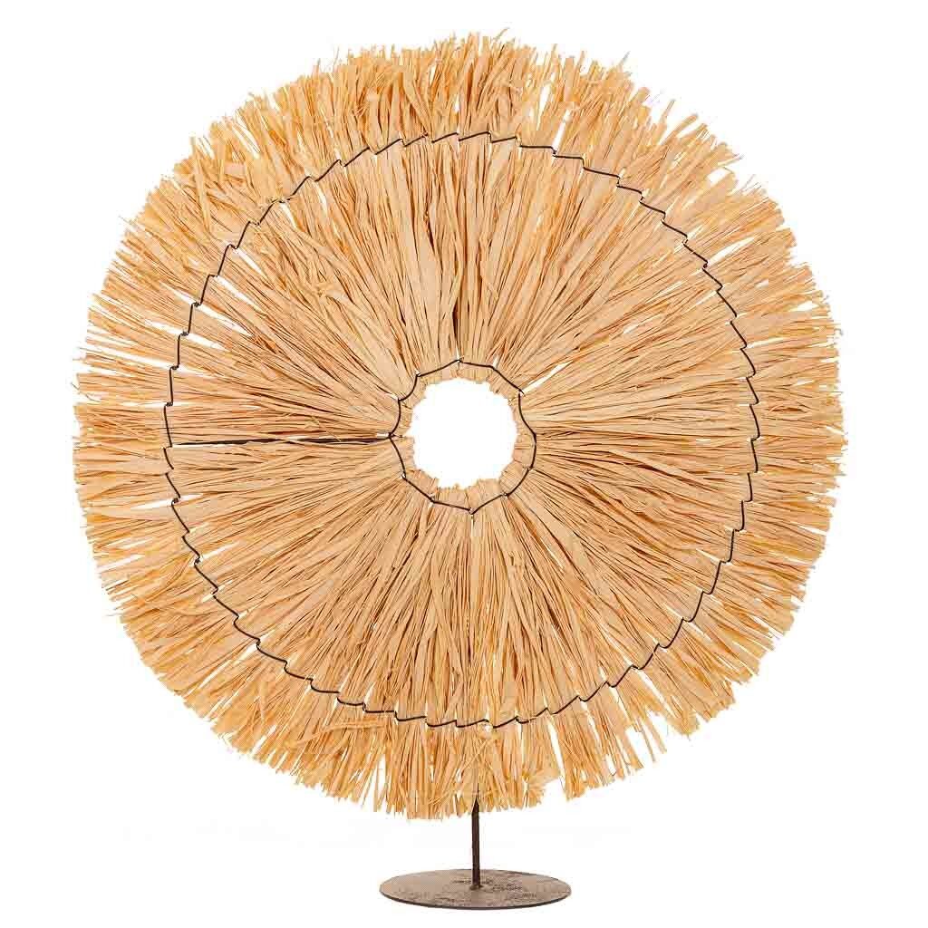 Figura decoración de fibra natural marrón 45x02x50