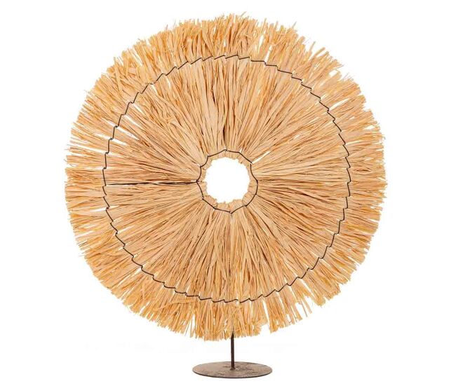 Figura decoración de fibra natural marrón 45x02x50
