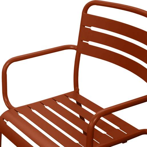 Cadeira de jardim em aço, set de 2, Amelia, Terracota, 50.4x53x79.5 cm