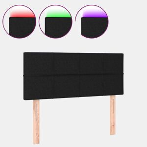 vidaXL Cabeceira de cama c luzes LED tecido 90x5x7888 cm preto