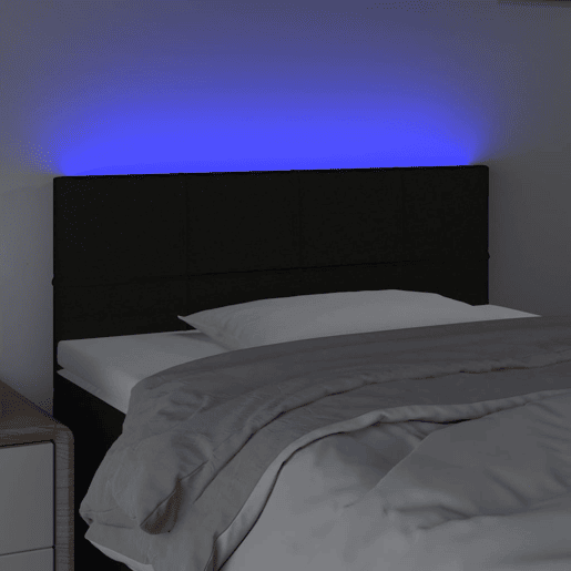vidaXL Cabeceira de cama c luzes LED tecido 90x5x7888 cm preto vidaXL Cabeceira de cama c luzes LED tecido 90x5x7888 cm preto