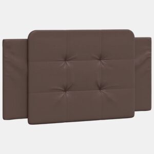 vidaXL Almofadão de cabeceira Zadar 100 cm couro artificial castanho