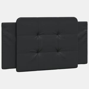 vidaXL Almofadão de cabeceira Zadar 100 cm couro artificial preto