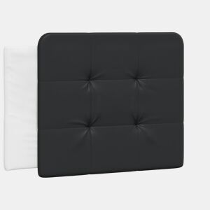 vidaXL Almofadão de cabeceira Zadar 90 cm couro artificial preto e branco