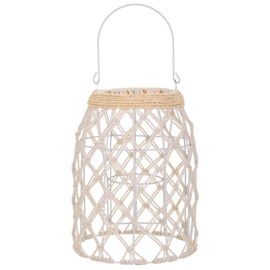 Farol de algodón trenzado y fibra natural