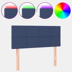 vidaXL Cabeceira de cama c luzes LED tecido 90x5x7888 cm azul