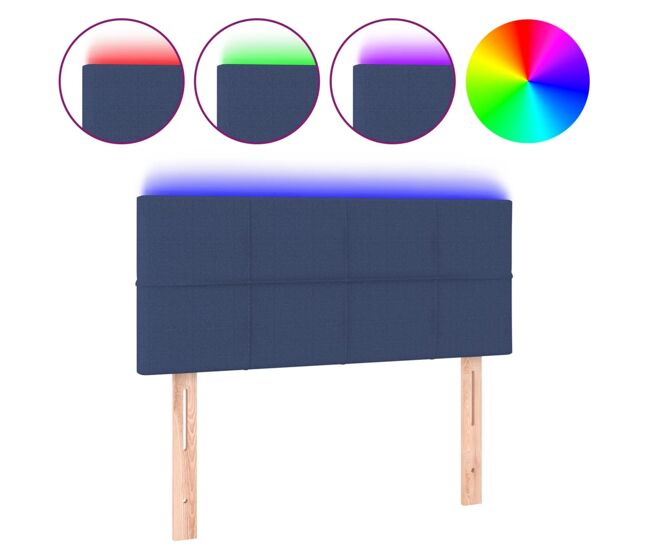 Vidaxl cabecero con led de tela azul 90x5x78/88 cm