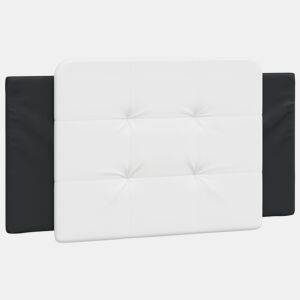 vidaXL Almofadão de cabeceira Zadar 100 cm couro artificial preto e branco
