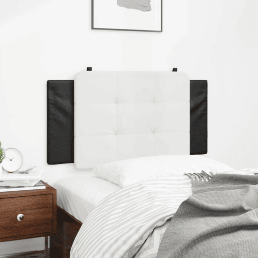 vidaXL Almofadão de cabeceira Zadar 100 cm couro artificial preto e branco vidaXL Almofadão de cabeceira Zadar 100 cm couro artificial preto e branco