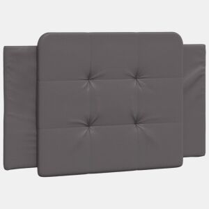 vidaXL Almofadão de cabeceira Zadar 80 cm couro artificial cinzento
