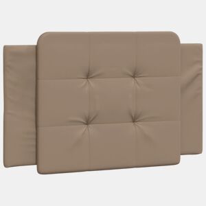 vidaXL Almofadão de cabeceira Zadar 90 cm couro artificial cappuccino