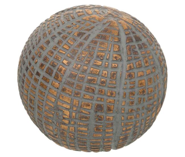Bola decoración de poliresina dorada 8x8x8