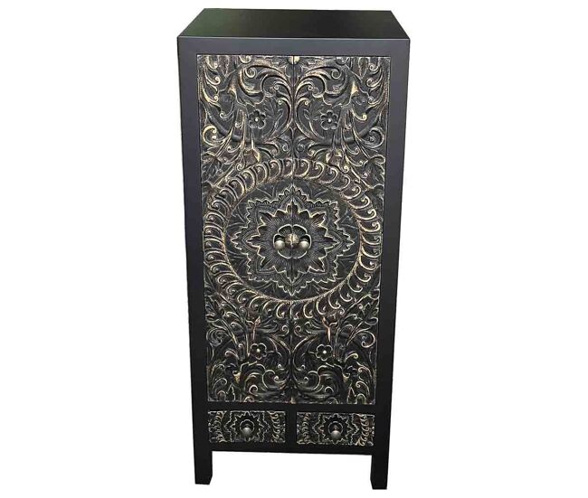 Armario de madera 2 cajones 2 puertas 50x34,5x121h cm